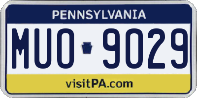 PA license plate MUO9029