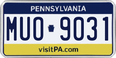 PA license plate MUO9031