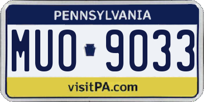 PA license plate MUO9033