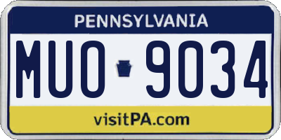 PA license plate MUO9034