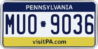 PA license plate MUO9036