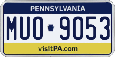 PA license plate MUO9053