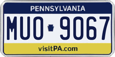 PA license plate MUO9067