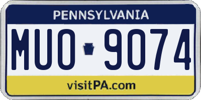 PA license plate MUO9074