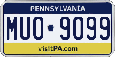 PA license plate MUO9099