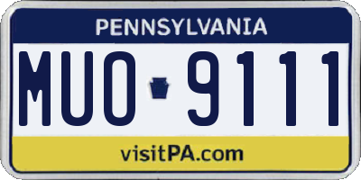 PA license plate MUO9111