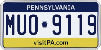 PA license plate MUO9119