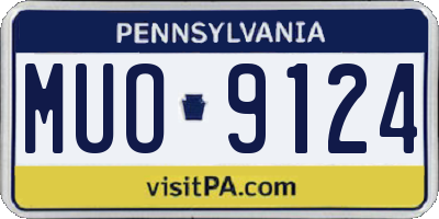 PA license plate MUO9124