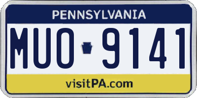 PA license plate MUO9141