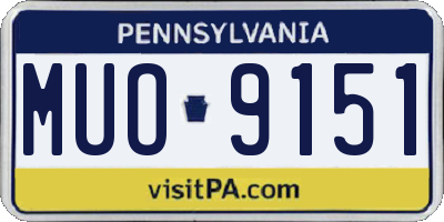PA license plate MUO9151