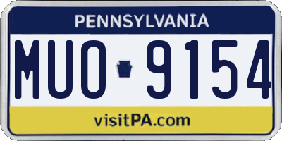 PA license plate MUO9154