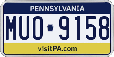 PA license plate MUO9158