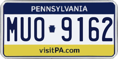 PA license plate MUO9162