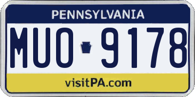 PA license plate MUO9178