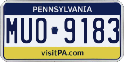 PA license plate MUO9183