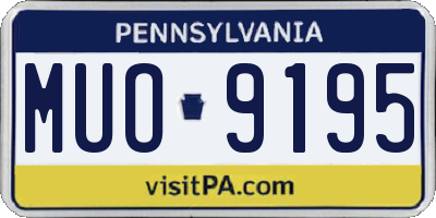 PA license plate MUO9195