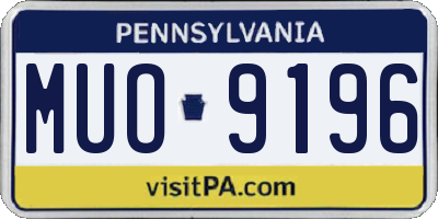 PA license plate MUO9196