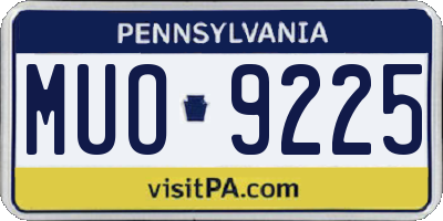 PA license plate MUO9225