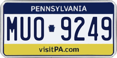 PA license plate MUO9249