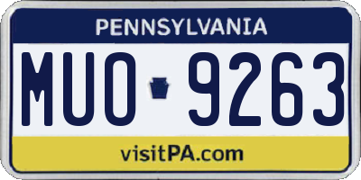 PA license plate MUO9263