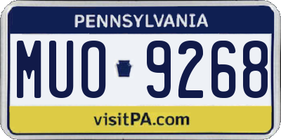 PA license plate MUO9268