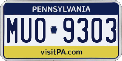 PA license plate MUO9303