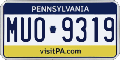 PA license plate MUO9319