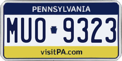PA license plate MUO9323