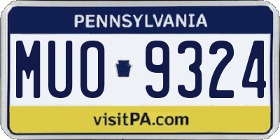 PA license plate MUO9324