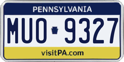 PA license plate MUO9327