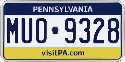 PA license plate MUO9328