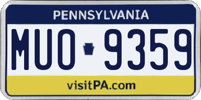 PA license plate MUO9359