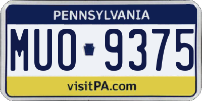 PA license plate MUO9375