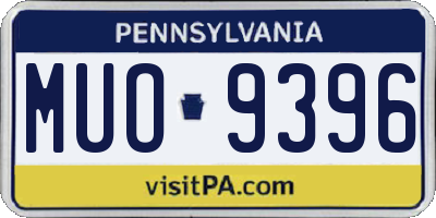 PA license plate MUO9396