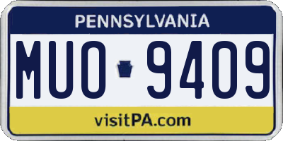 PA license plate MUO9409