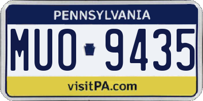 PA license plate MUO9435