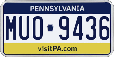 PA license plate MUO9436