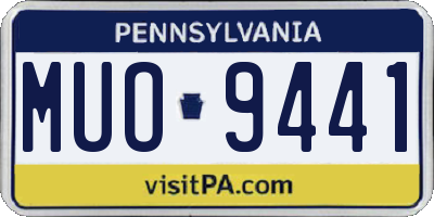 PA license plate MUO9441