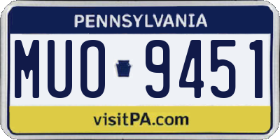 PA license plate MUO9451