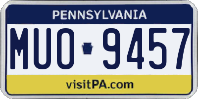 PA license plate MUO9457