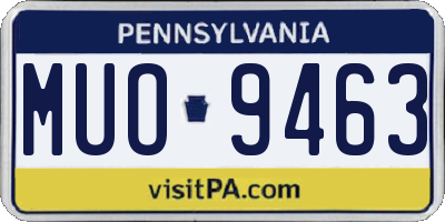 PA license plate MUO9463