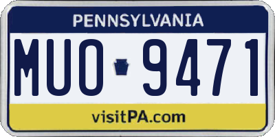 PA license plate MUO9471