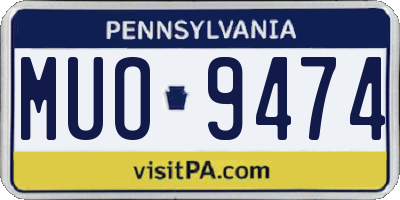 PA license plate MUO9474