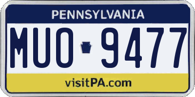 PA license plate MUO9477