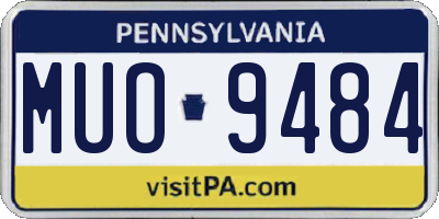 PA license plate MUO9484