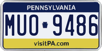 PA license plate MUO9486