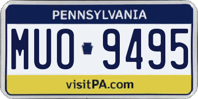 PA license plate MUO9495