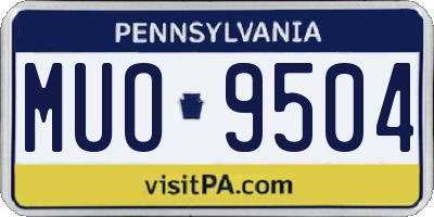 PA license plate MUO9504