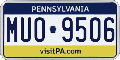 PA license plate MUO9506