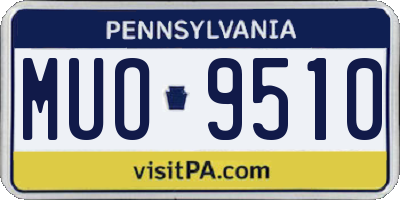 PA license plate MUO9510